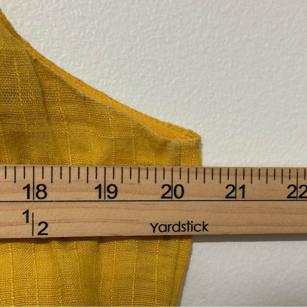 Eileen Fisher Linen Midi Dress Size Large Petite Marigold Yellow Sleeveless - Picture 6 of 7